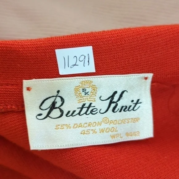 Vintage Butte Knit Wool Blend Mid Length Jacket Orange M retro mod preppy fall - Picture 6 of 6